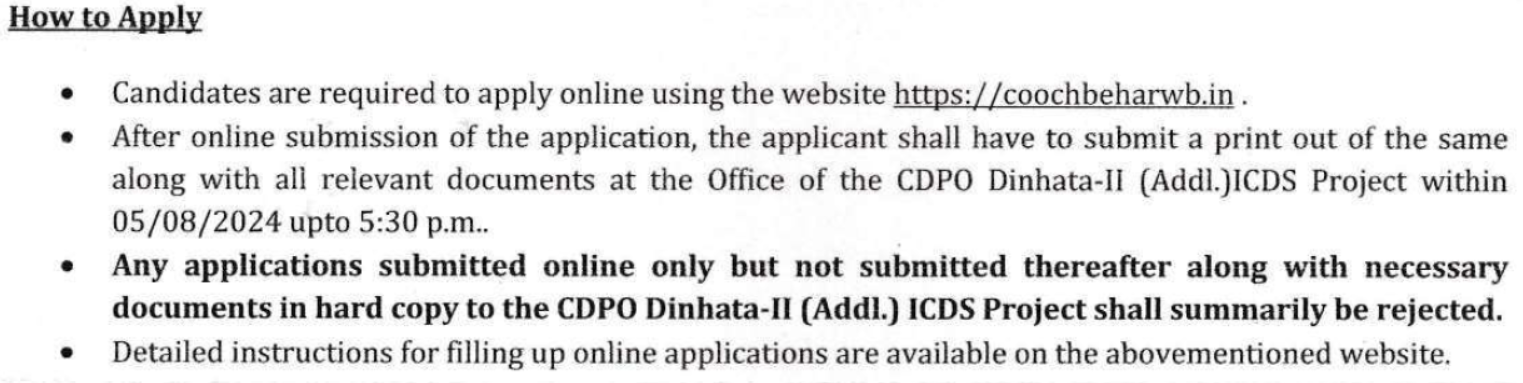 ICDS Coochbehar Application Process pdf