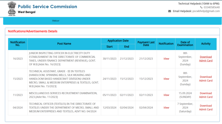 Miscellaneous Admit Card 2024